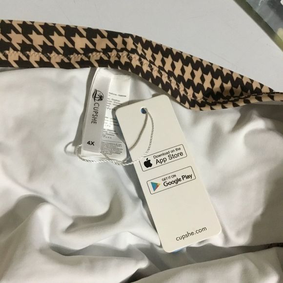 Cupshe One Piece Brown Herringbone Plaid Size 4X NWT Swimsuit (See sizing info) - Picture 5 of 8